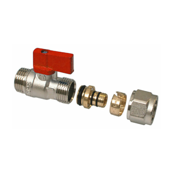 MINI VANNE ROUGE AVEC RACCORD 1/2 MALE X 16