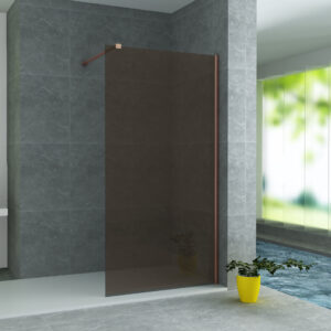 ALONI PAROI DE DOUCHE CHAMPAGNE AVEC PROFIL CUIVRE 8MM