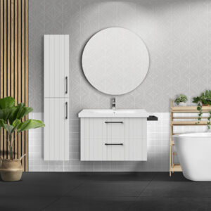 CREAVIT D10 MEUBLE SOUS LAVABO AVEC 2 TIROIRS 80 CM - BLANC