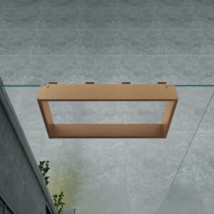 NICHE DE SURFACE POUR PAROI DE DOUCHE - 4 CROCHETS À SERVIETTES - ALUMINIUM - 60X30X8 CM - CUIVRE BROSSÉ