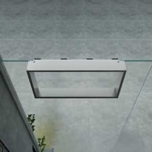 NICHE DE SURFACE POUR PAROI DE DOUCHE - 4 CROCHETS À SERVIETTES - ALUMINIUM - 60X30X8 CM - ALUMINIUM BRILLANT
