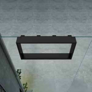 NICHE DE SURFACE POUR PAROI DE DOUCHE - 4 CROCHETS À SERVIETTES - ALUMINIUM - 60X30X8 CM - NOIR MAT