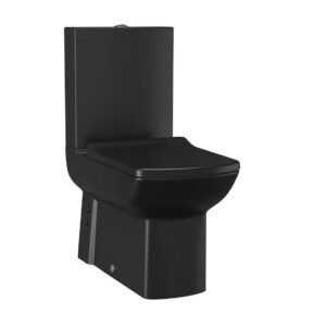 LARA CUVETTE WC À POSER, AVEC OU SANS HYGIÈNE (BIDET), SORTIE MUR/VERTICALE NOIR MAT