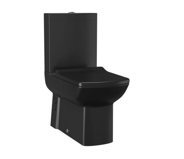 LARA CUVETTE WC À POSER, AVEC OU SANS HYGIÈNE (BIDET), SORTIE MUR/VERTICALE NOIR MAT