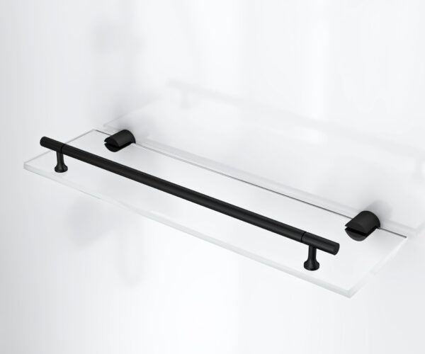 RIMO CABINE DE DOUCHE COMPLÈTE AVEC PORTE PIVOTANTE - 80X215X80 CM - RÉVERSIBLE - NOIR MAT - VERRE CLAIR – Image 3