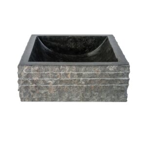 VASQUE CARRÉ ALUR EN FORME DE TUBE - NOIR 40X40X15CM