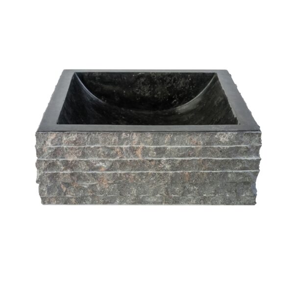 VASQUE CARRÉ ALUR EN FORME DE TUBE - NOIR 40X40X15CM