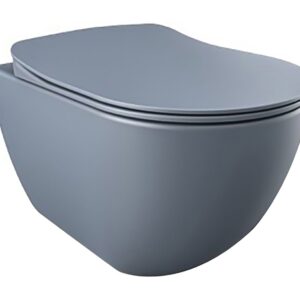 WC SUSPENDU DESIGN MAT BASALT,  INOX