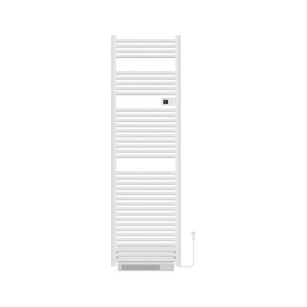 BELRAD SÈCHE-SERVIETTES ÉLECTRIQUE AVEC SOUFFLEUR – AVEC THERMOSTAT NUMÉRIQUE PROGRAMMABLE – RACCORD À DROITE – 2000W – 1840X540X133 MM – BLANC BRILLANT