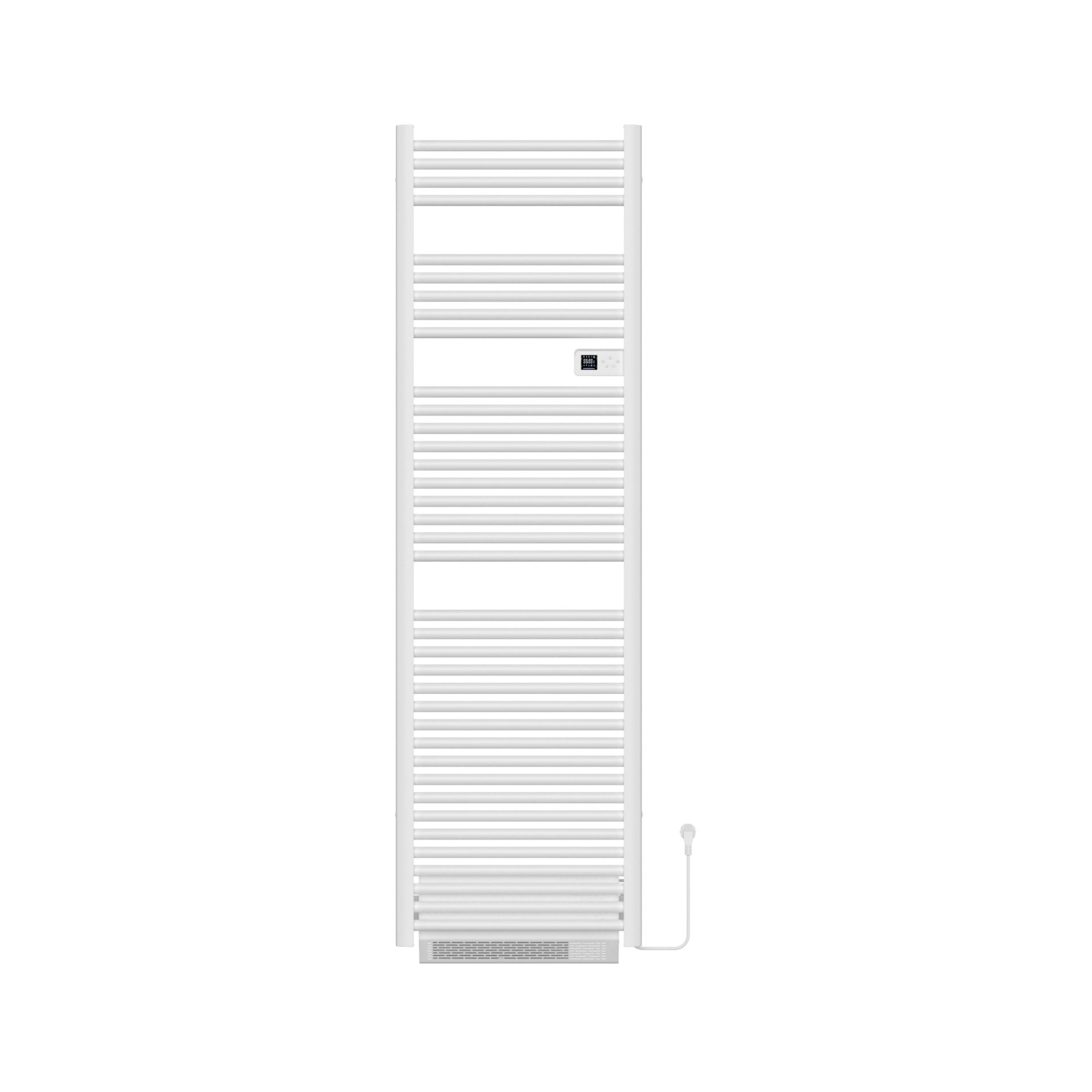 BELRAD SÈCHE-SERVIETTES ÉLECTRIQUE AVEC SOUFFLEUR – AVEC THERMOSTAT NUMÉRIQUE PROGRAMMABLE – RACCORD À DROITE – 2000W – 1840X540X133 MM – BLANC BRILLANT