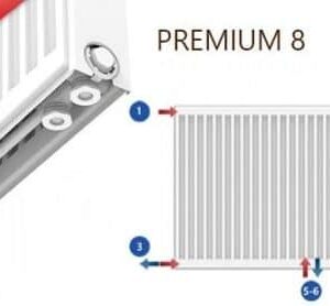 Henrad PREMIUM 8 type 22 radiateur horizontal à panneaux H400 x L1400 1743W blanc